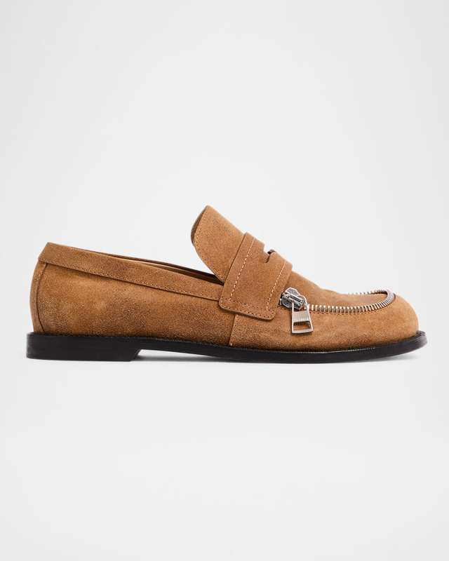 Suede Biker Penny Loafers